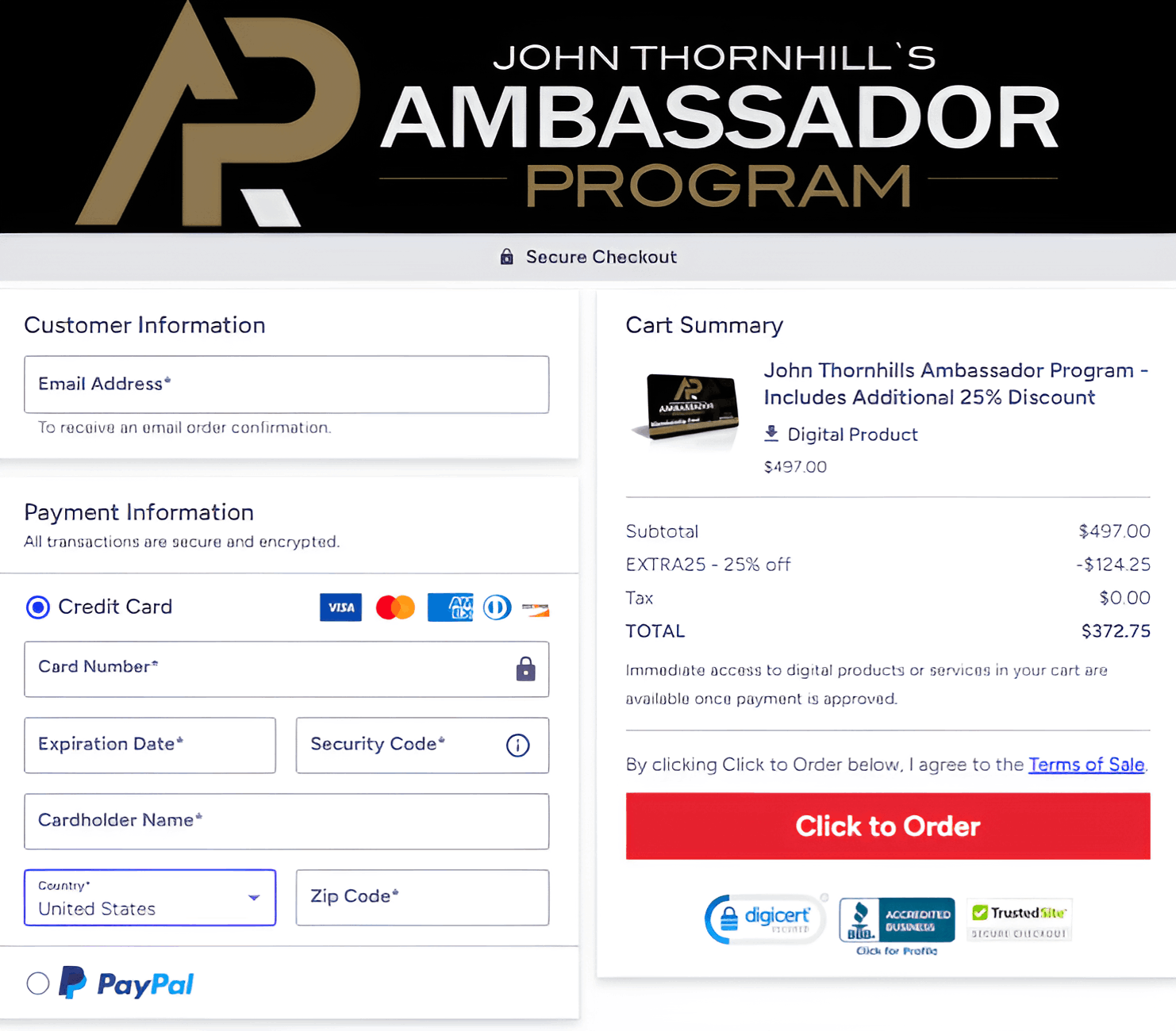 John Thornhill's Ambassador Program